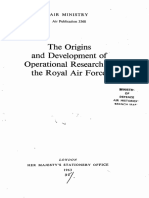The Origins and Development of Operational Research in The Royal Air Force
