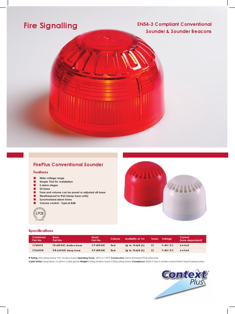 04 ContextPlus Sounders Beacons LPCB PDF Electronic Engineering