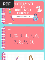 Mathemati CS BDST KG 1 Purple: Topic: Number 1-5