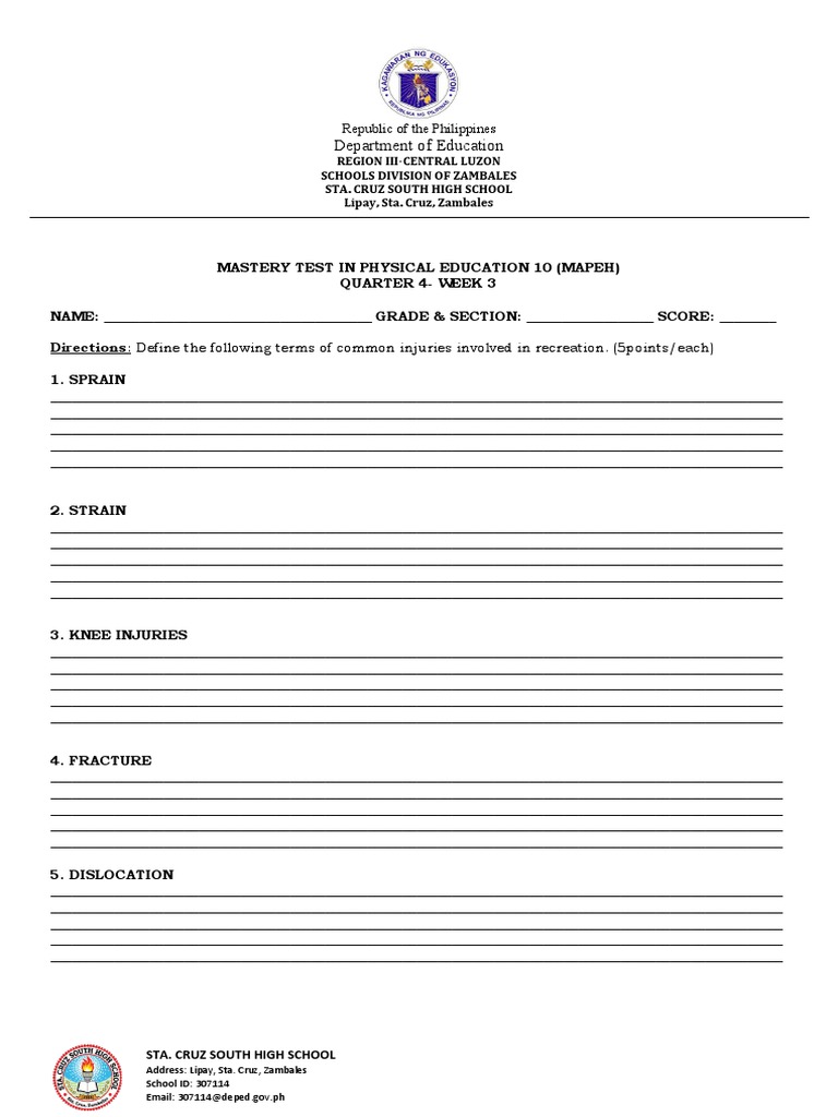 Physical Education Quiz PDF Traumatology Biomechanics