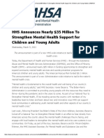 HHS Announces Nearly $35 Million To Strengthen Mental Health Support For Children and Young Adults - SAMHSA