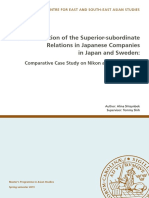 An Observation of The Superior-Subordinate Relations in Japanese Companies in Japan and Sweden