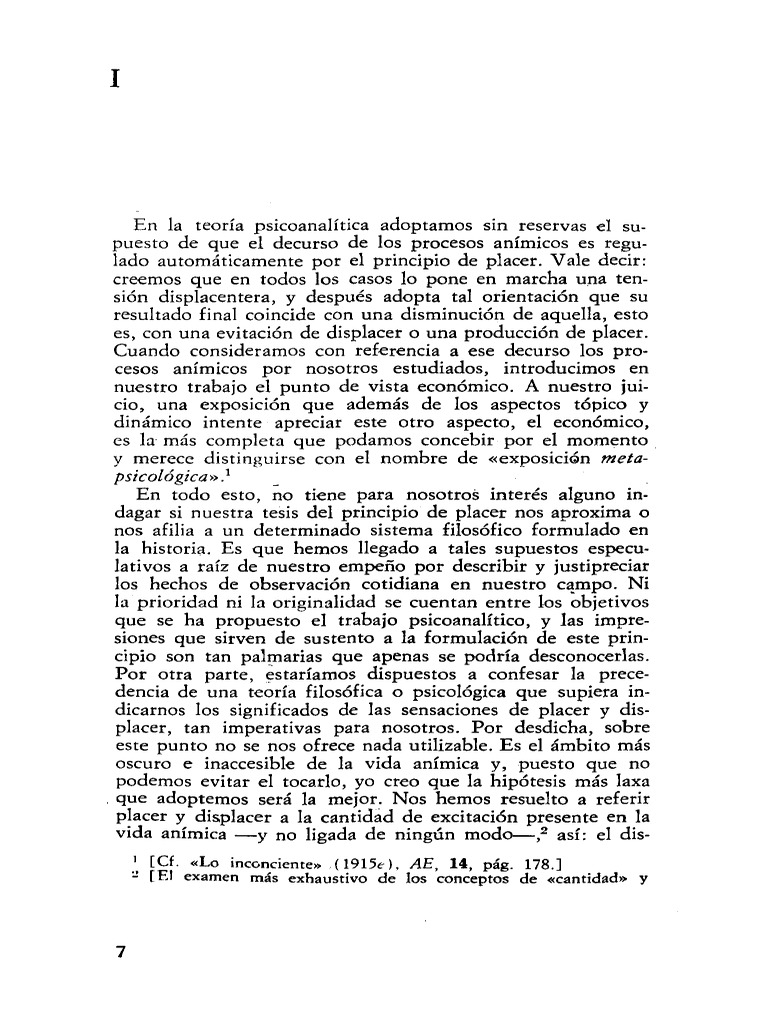 Mas Alla Del Principio de Placer