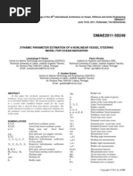 Dynamic Parameter Estimation of a Nonlinear Vessel Steering Model of Ocean Navigation 