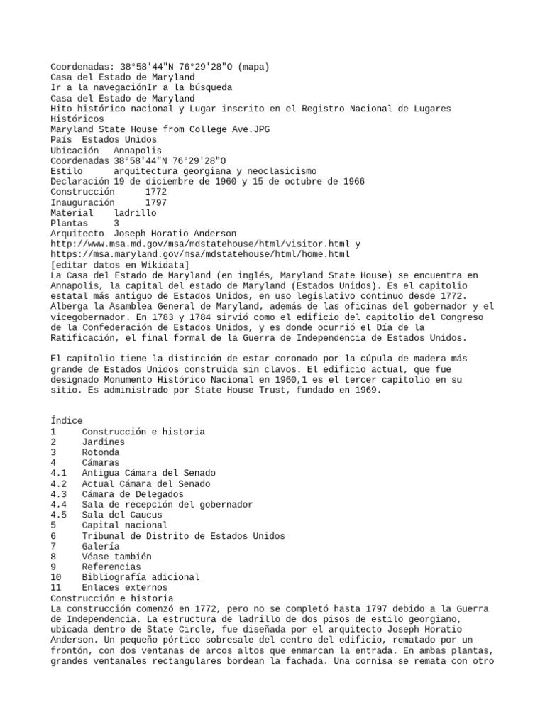 Casa Del Estado de Maryland PDF