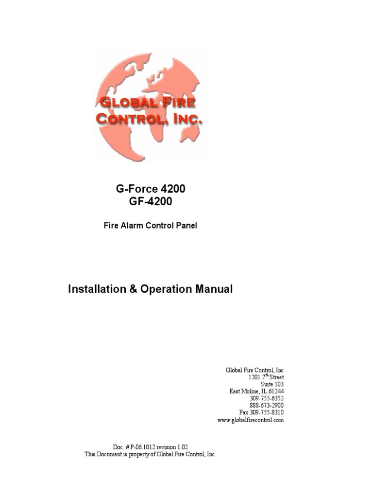 GF-4200 Fire Alarm Panel Manual | PDF | Electrical Wiring | Battery Charger