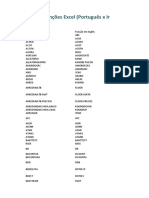 Lista de Funções Excel (Português X Inglês)