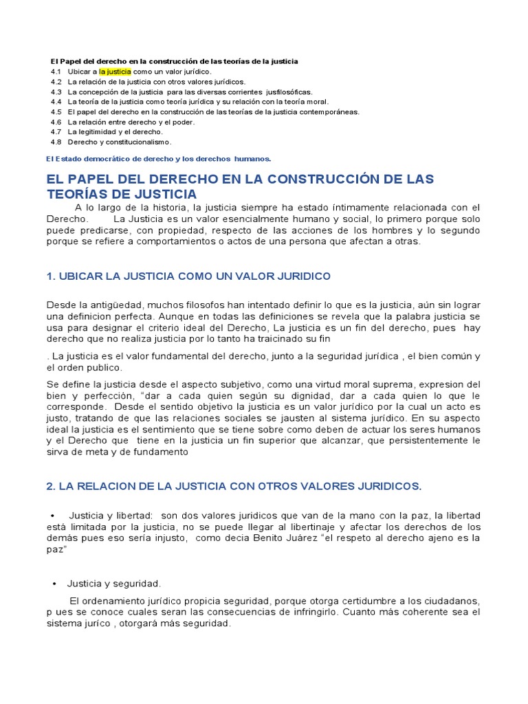 El Derecho en las Teorías de Justicia | PDF | Justicia | Crimen y violencia