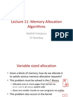 Lecture 11: Memory Allocation Algorithms Lecture 11: Memory Allocation Algorithms