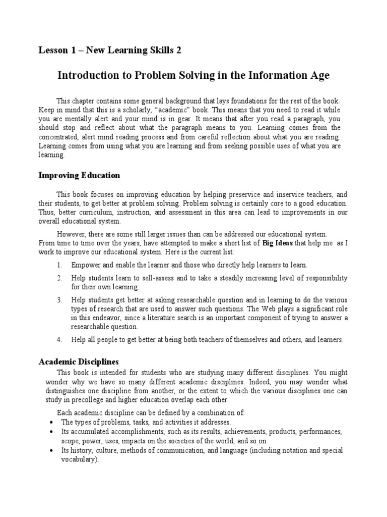 Enhancing Problem Solving Skills | PDF | Thought | Critical Thinking