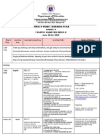 Department of Education: Weekly Home Learning Plan Grade Ii Fourth Quarter Week 8