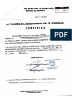 Certificado de No Adeudo Predisl Lote 18 Villa Dorada