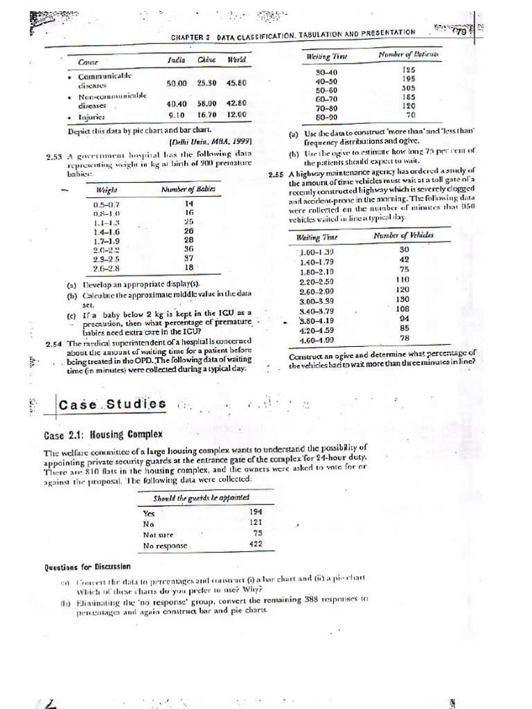 statistics case study examples with solutions pdf class 10