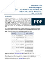 Actualización Epidemiológica SARS-COVID Américas