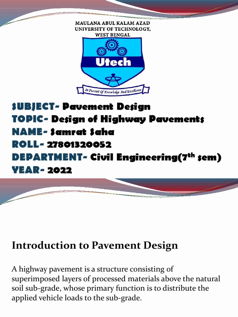 Highway Pavement Design Overview | PDF | Road Surface | Concrete