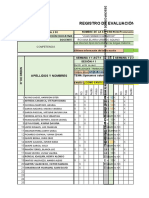 Registro de evaluación de experiencias