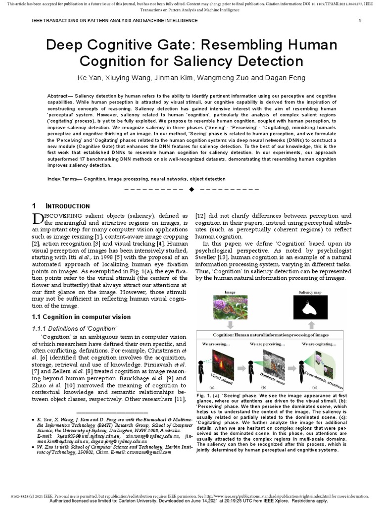 Deep Cognitive Gate for Saliency Detection | PDF | Deep Learning ...