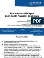 Unit II (Part 2) Probability Distributions