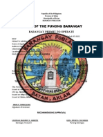 Office of The Punong Barangay: Barangay Permit To Operate