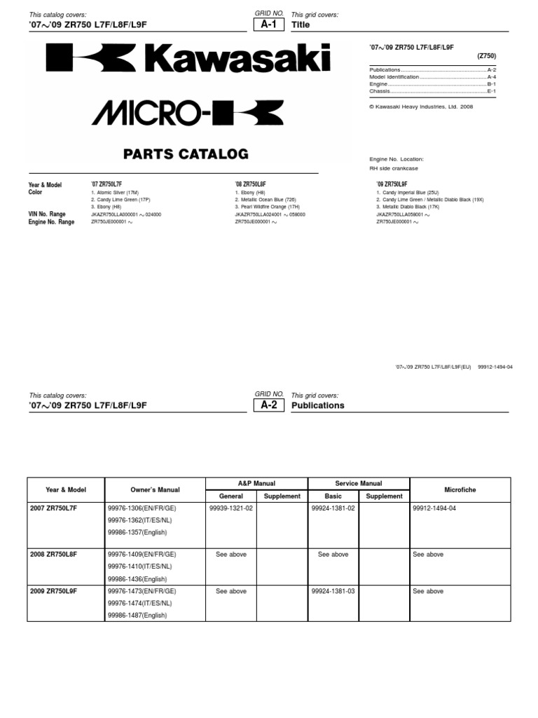 Kawasaki Z 750 07 - 08 - 09 | PDF | Screw | Propulsion