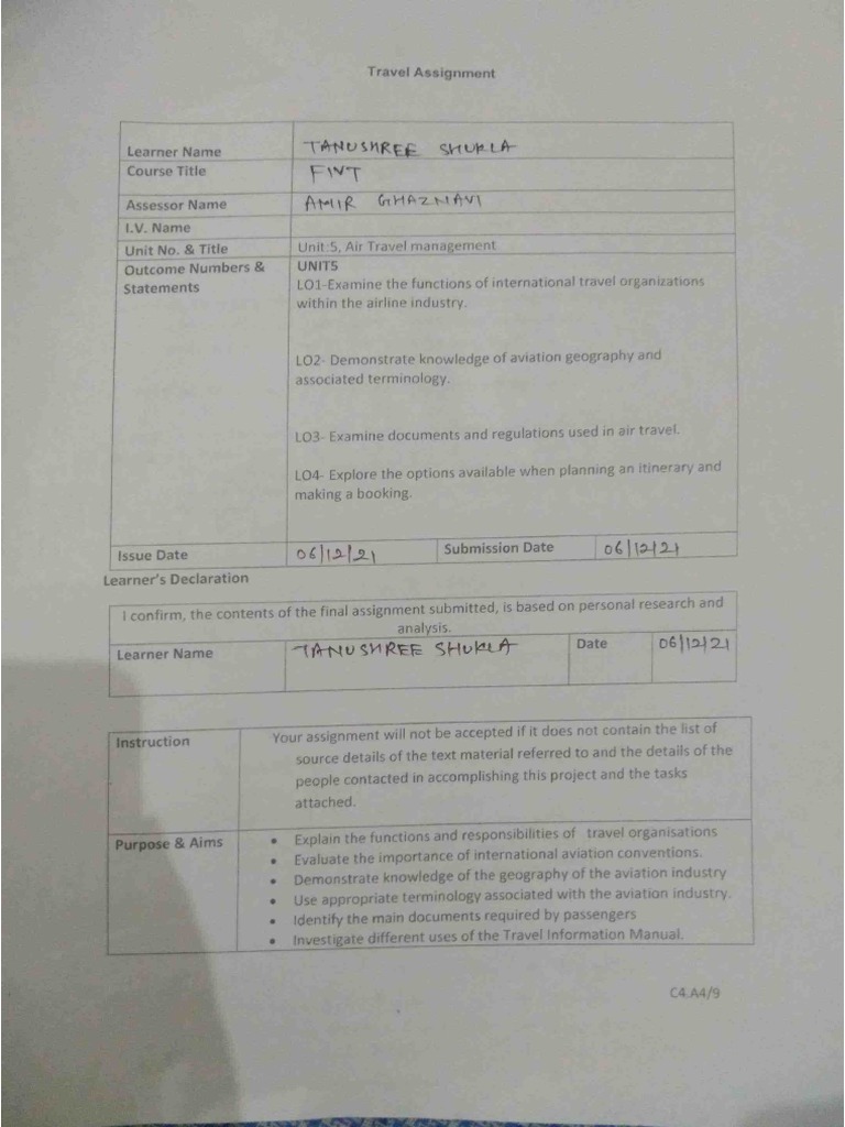 Travel Assignment PDF