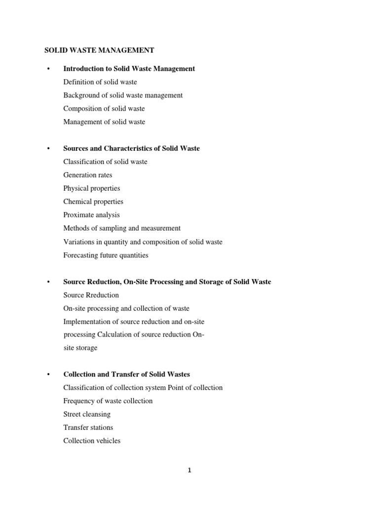Solid Waste Management Lecture Notes KYU 2022 | PDF | Waste Management ...