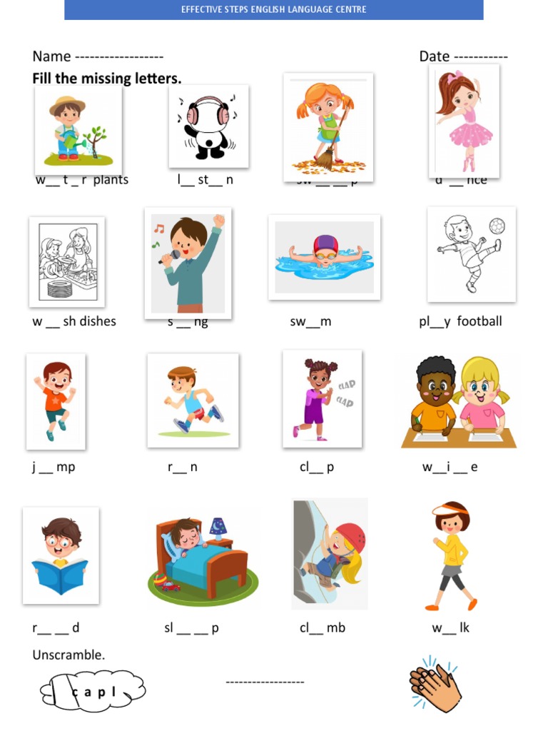 Fill The Missing Letters.: Name - Date | PDF | Computers