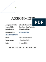 Drug and Food Analysis Assignment