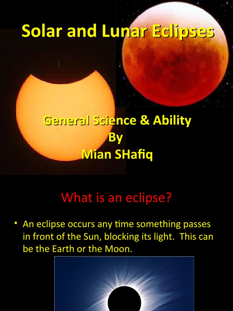 Understanding Lunar and Solar Eclipses | PDF | Solar Eclipse | Shadow