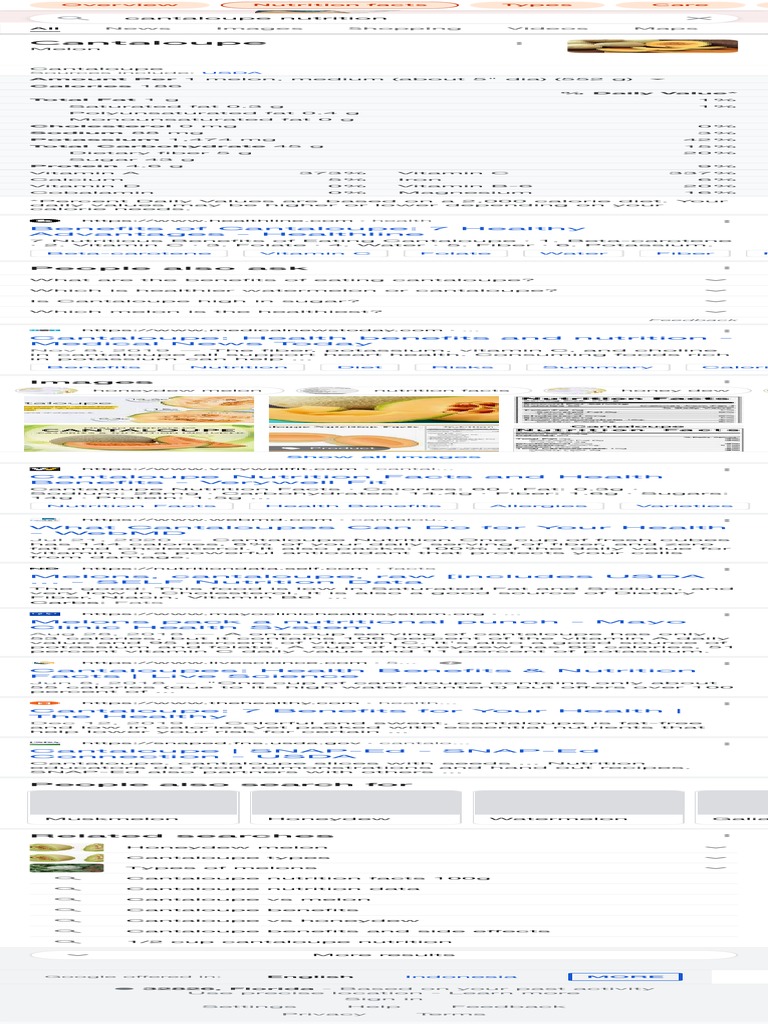 Cantaloupe Nutrition Google Search Download Free PDF Nutrition