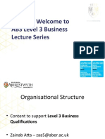 Croeso - Welcome To ABS Level 3 Business Lecture Series