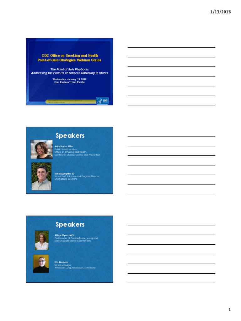 POS Playbook - 13jan2016 - 2 | PDF | Tobacco Smoking | Addiction