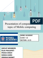 Presentation of Computer On The Topic of Mobile Computing