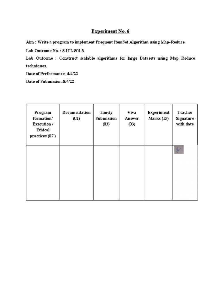 Experiment No 6 | PDF | Map Reduce | Cognitive Science