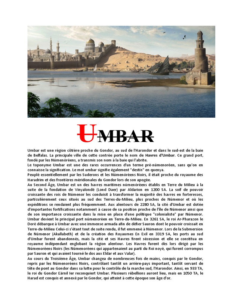 Umbar | PDF | Le Seigneur des anneaux | Mythopoeïa