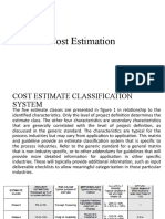 Cost Estimation Classification Guide