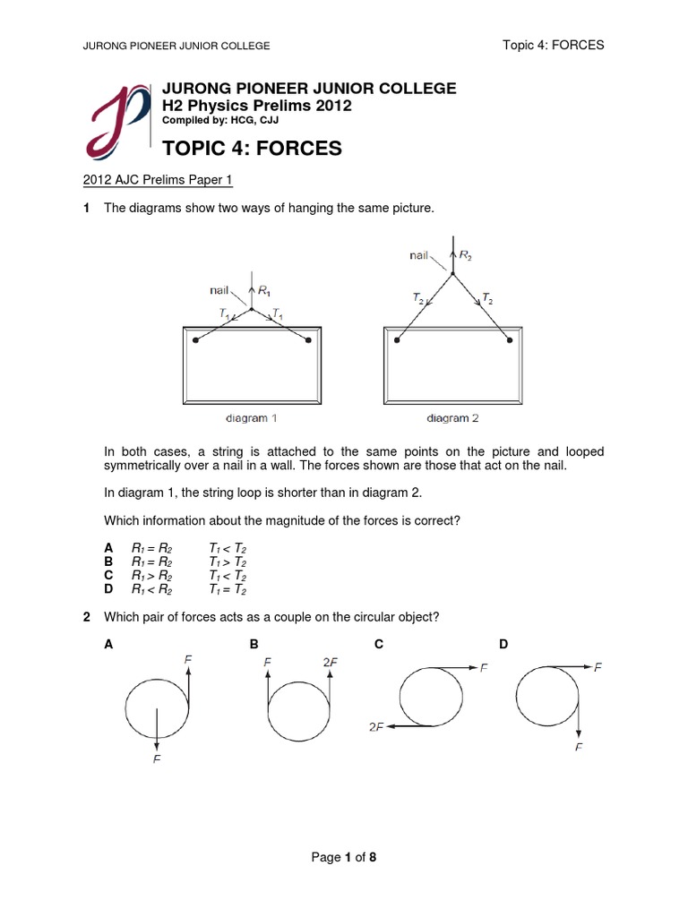 Static Equilibrium in Physics Problems | PDF | Force | Velocity