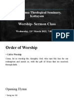 Mar Thoma Theological Seminary, Kottayam: Worship-Sermon Class