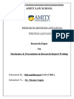 Amity Law School: Research Methods and Legal Writing (Advanced)