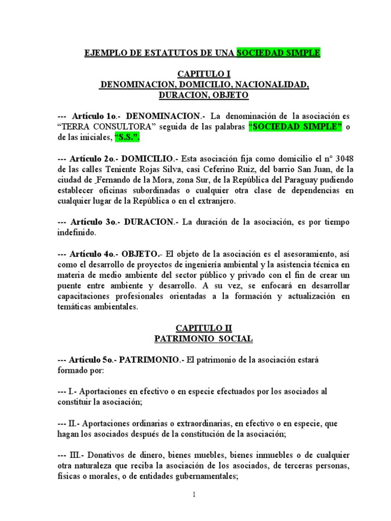 Ejemplo de Estatuto de Una Asociacion Civil | PDF | Gobierno | Justicia