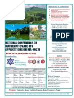 National Conference On Mathematics and Its Applications (Ncma-2022)