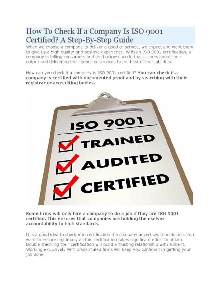 Verify ISO 9001 Certification Guide | PDF | Iso 9000 | Audit