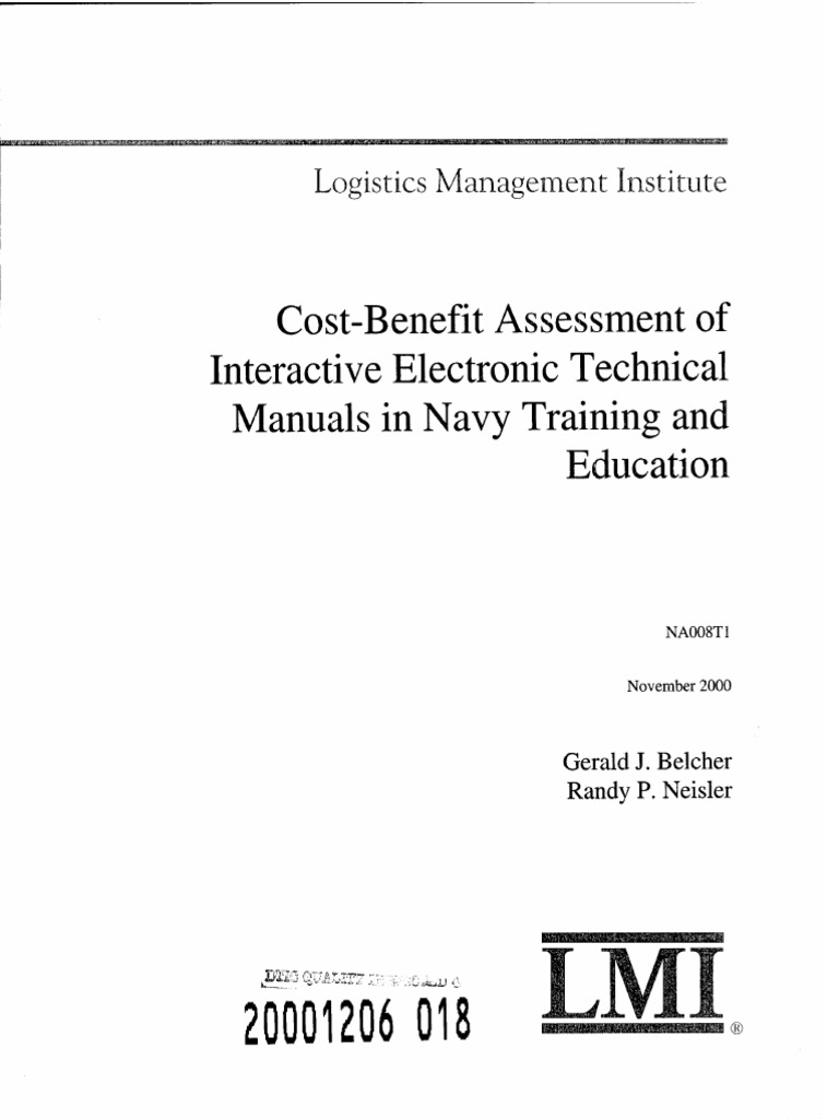 CostBenefit Assessment of Interactive Electronic Technical Manuals in