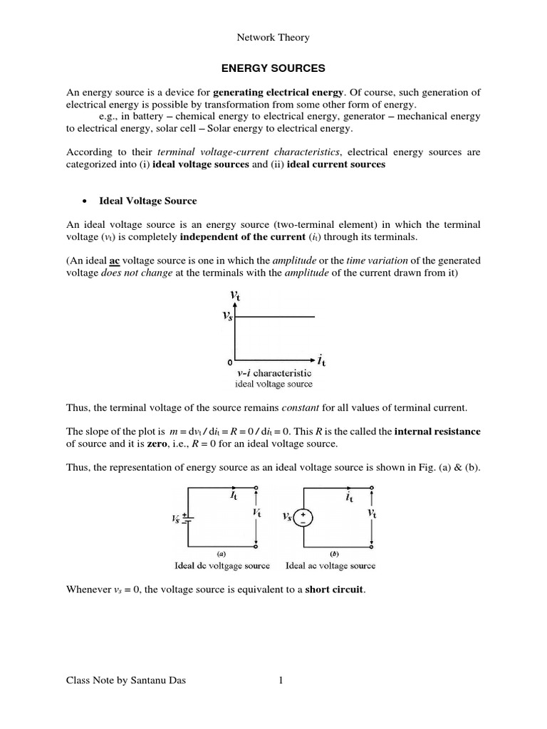 Energy Sources: 0, The Voltage Source Is Equivalent To A Short Circuit ...