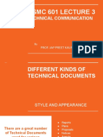 HSMC 601 Lecture 3 Technical Communication