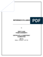 Reference Syllabus: First Class Power Engineer'S Certificate of Competency Examination AB-51a