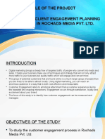 Title of The Project A Study of Client Engagement Planning Process in Rochads Media Pvt. LTD