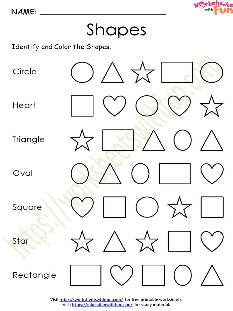Free Printable Shapes Worksheets | PDF