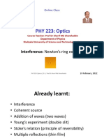 PHY 223: Optics: Interference: Newton's Ring Experiment