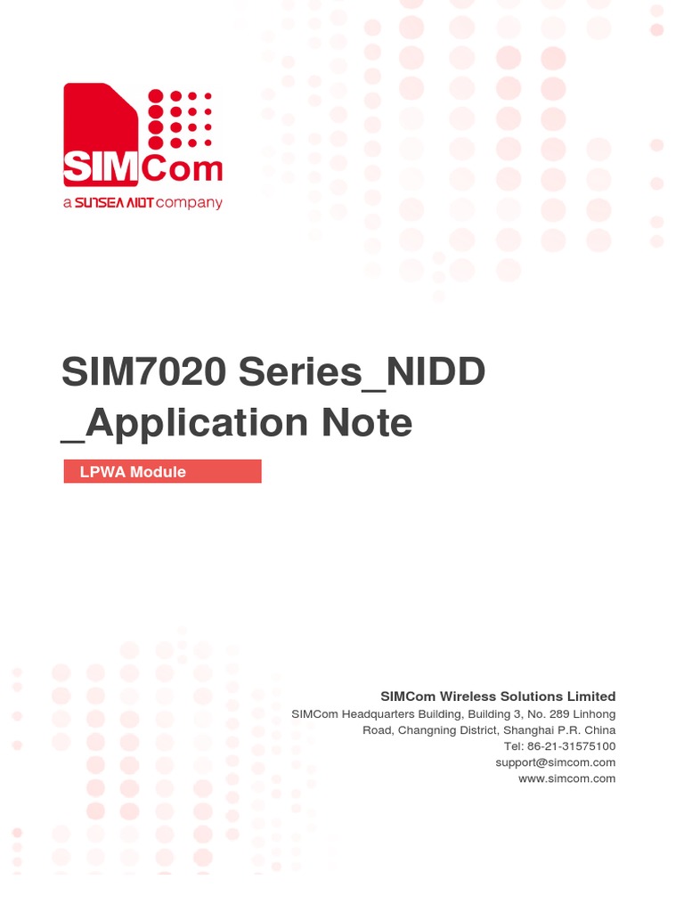 SIM7020 Series - NIDD - Application Note: LPWA Module | PDF ...